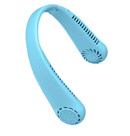 DORAHOMEZ Neck Fan Rechargeable Wearable Bladeless Personal Fan for Travel Home Summer Blue.